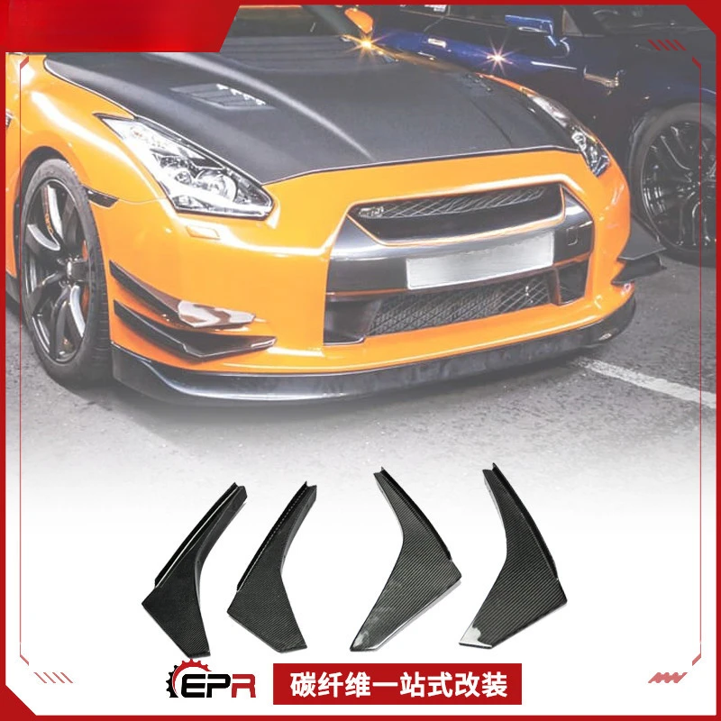 

Для Nissan R35 GTR углеродное волокно OEM-стиль переднего бампера боковой воздушный нож спойлер