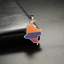 Wholesale Colombia Map Flag Charms Drip Oil Country Map DIY Charms For Jewelry Making