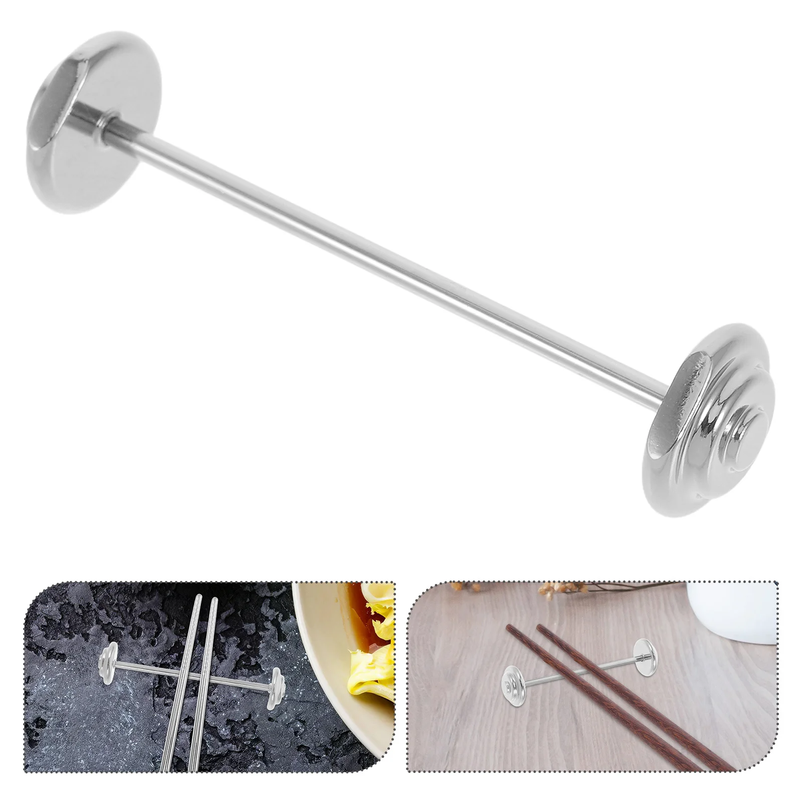 

Stainless Steel Chopstick Rest Barbell Shaped Novelty Cutlery Stand Spoon Fork Holder Table Decoration Kitchen