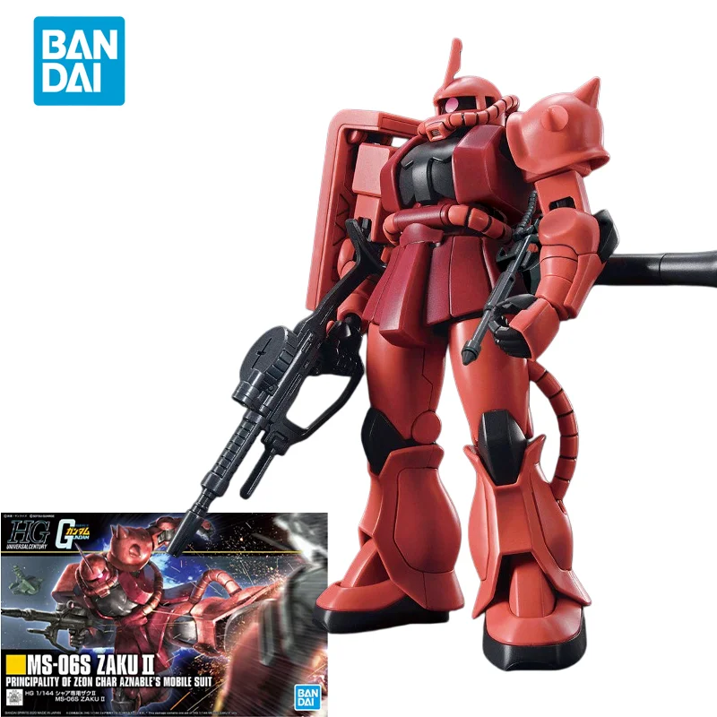 

Bandai Original GUNDAM HGUC 1/144 Anime MS-06S ZAKU II Action Figure Assembly Model Toys Collectible Model Gifts for Children