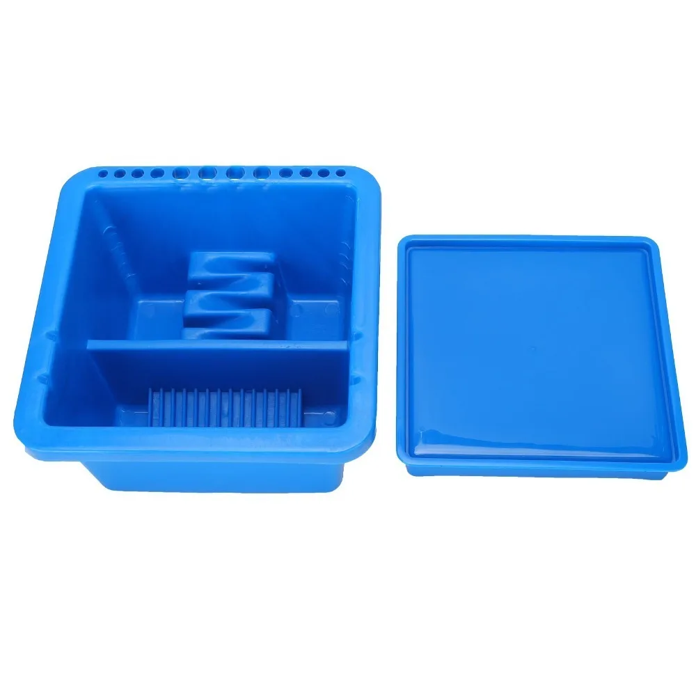 

6.3 x 6.3 x 3.5in Art Brush Washing Basin Square Premium Plastic Plastic Brush Washer Multi Functional Art Cleaning Tub