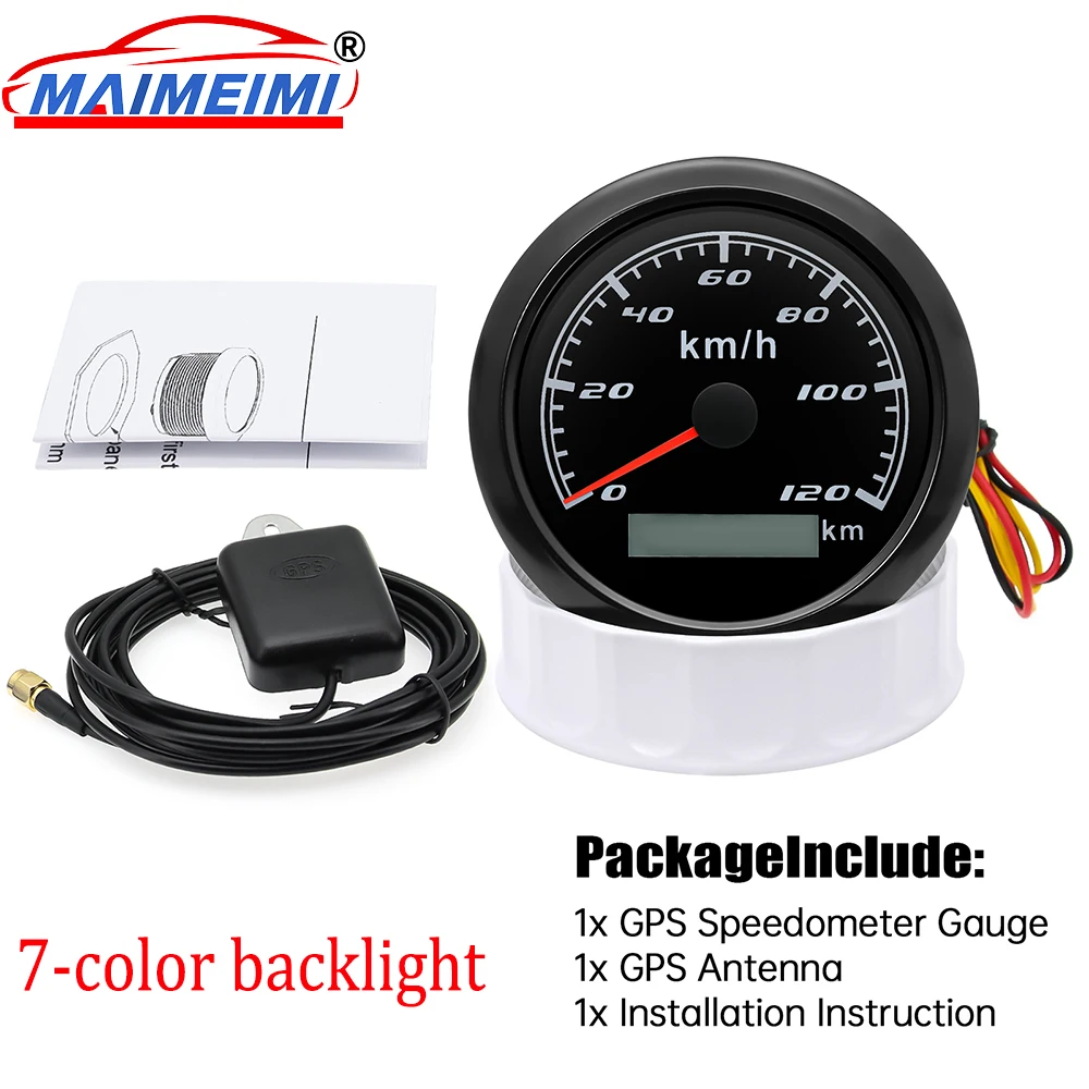 

Цифровой спидометр 85 мм с GPS-антенной, 120 км/ч, 7-цветная подсветка, цифровой указатель, датчик скорости