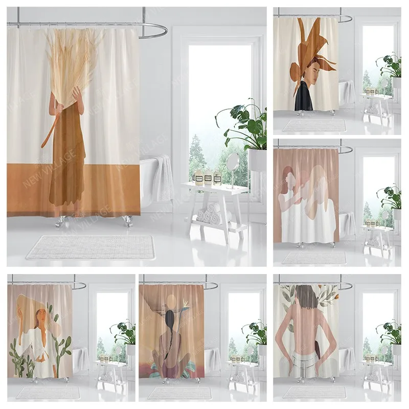 Waterproof fabric shower curtains Bathroom curtain accessories Bath curtain shower 180x200cm 240*200 modern boho Nordic decor