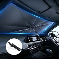 Car Sunshade Retractable Sunscreen Heat Insulation Front Windshield Parasol Front Windshield Silver Glue Sunshade Umbrella UV