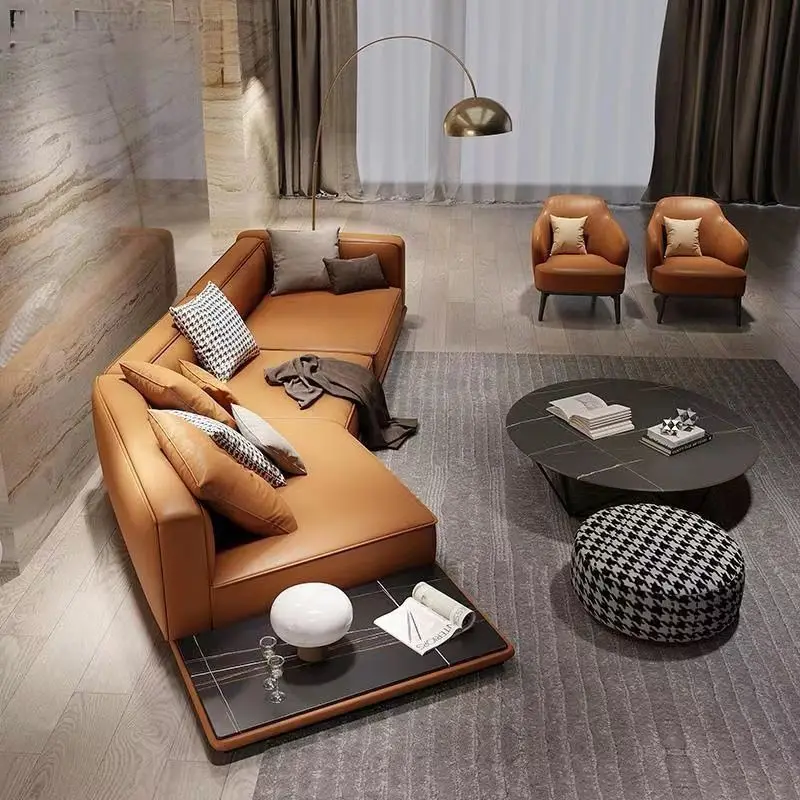 Horizon, leather, sofa, Italian, minimalist, high end, large flat, top layer, cowhide, modern simplicity