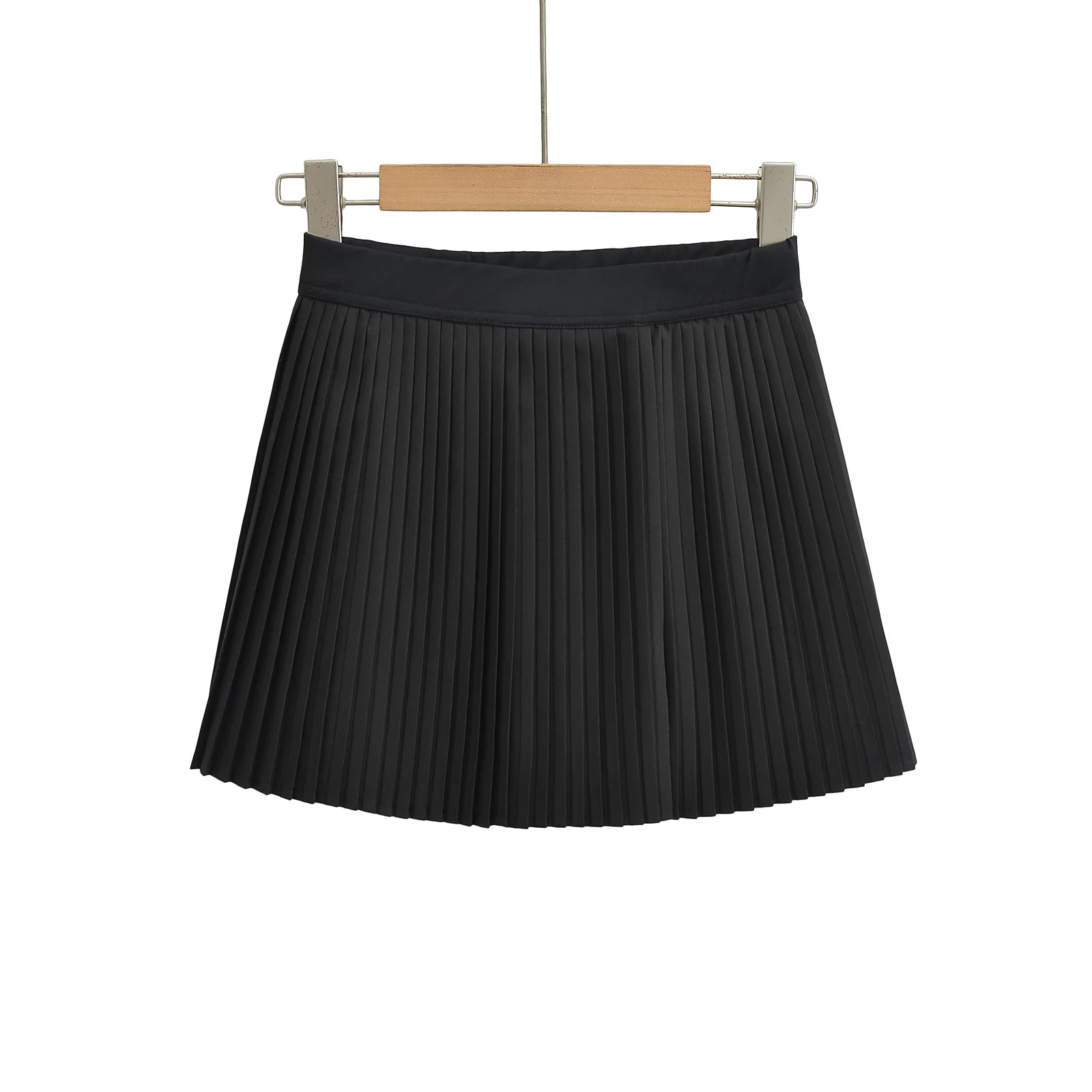 스포츠 엘라스틱 아코디언 플리츠 테니스 스커트 A라인 안감 포함 하이웨이스트 단색 출퇴근용