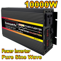 10000W Pure Sine Wave Power Inverter 12V 24V To 110V 220V Large Power Inverter for Solar System Home Outdoor Car TV Fan