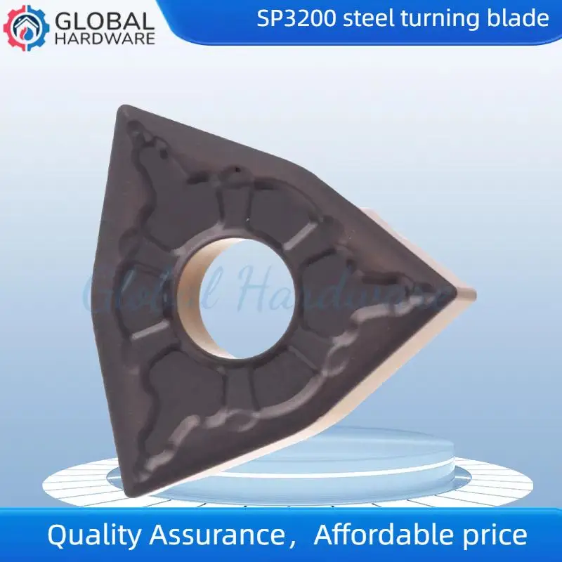 

Двухцветная прорезная пластина WNMG080404-AM SP3200. Токарная пластина из стали. Износостойкая и гладкая. Удаление стружки.