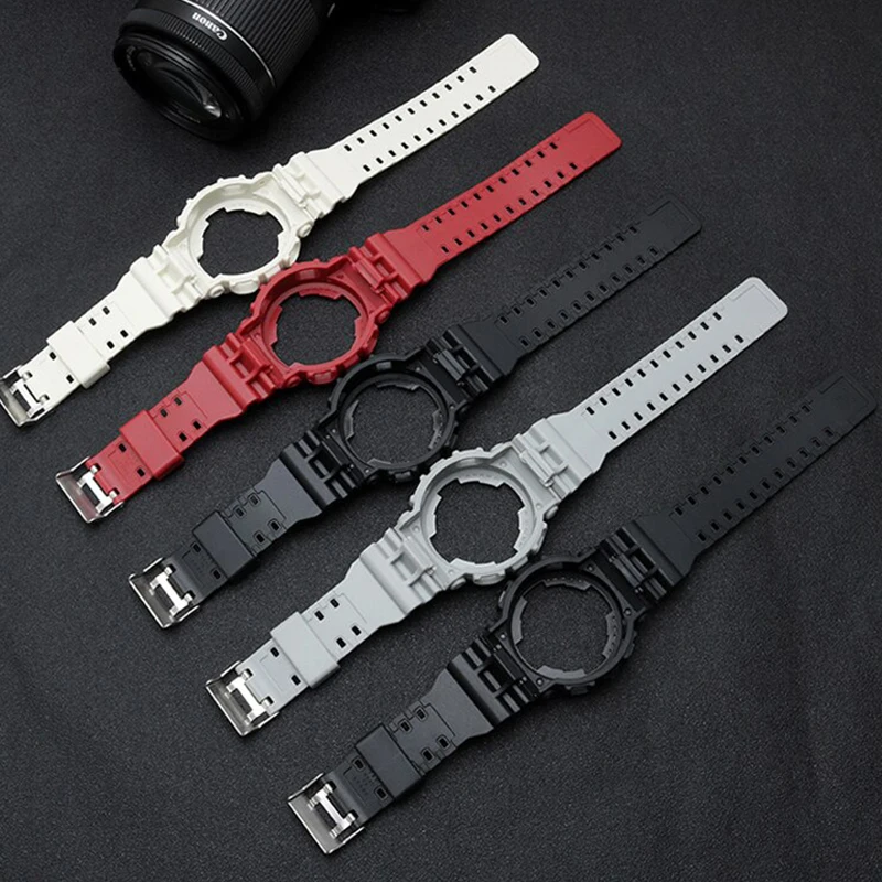 For Casioak GA-110 GA100 GD-120 Silicone Band High Quality Rubber Watchband with Watch Case Rubber Watch Strap Watch Serise