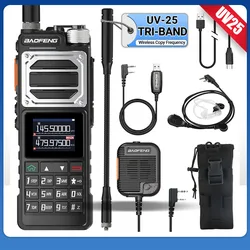 Baofeng UV-25 10W Walkie Talkie Long Range Tri Band Wireless Copy Frequency Type-C High Power Ham Two Way Radio