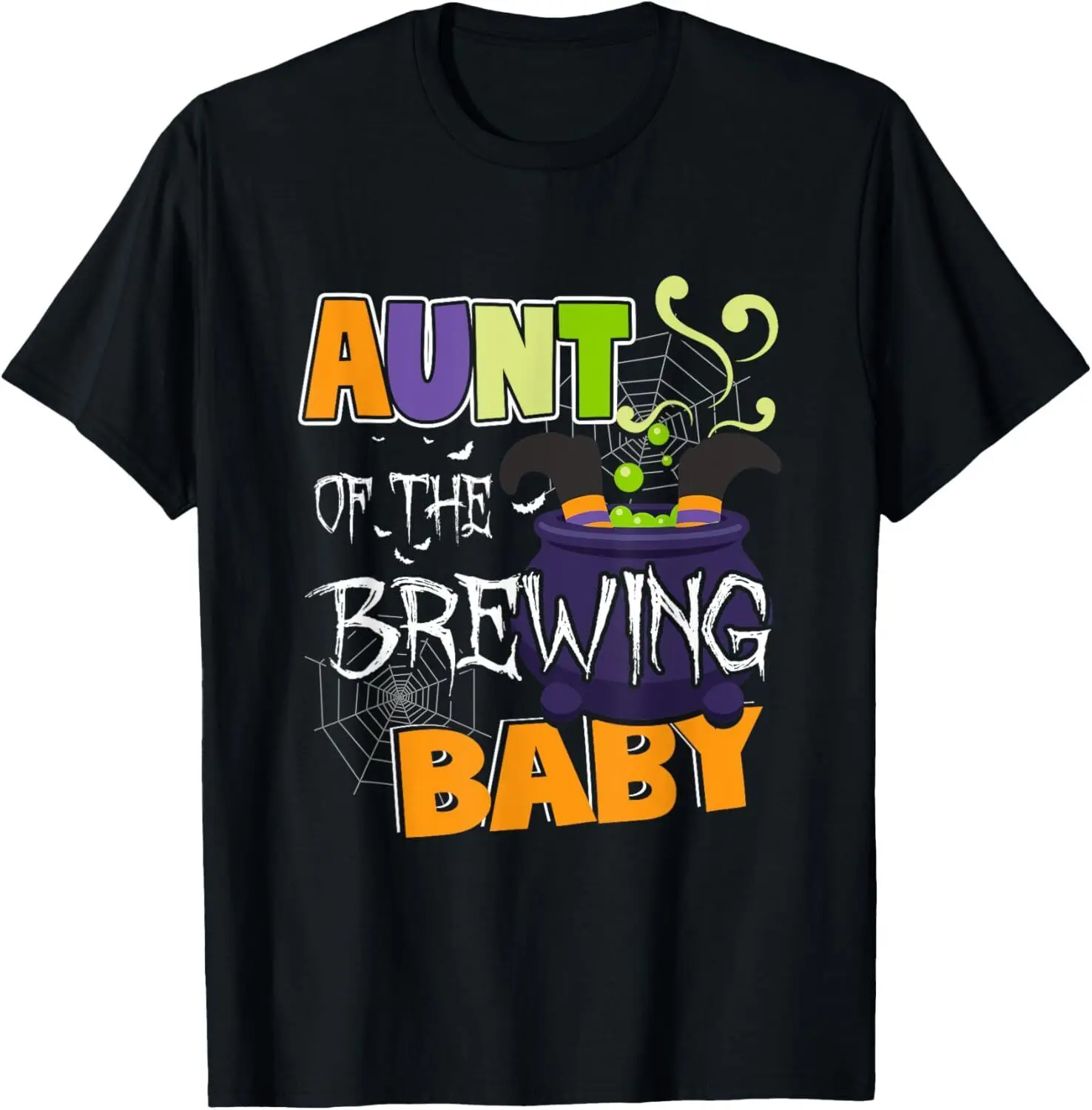 Aunt of Brewing Baby Halloween Theme Baby Shower Witch T-Shirt