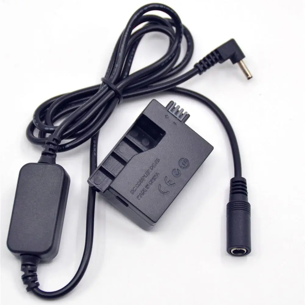 DR-E5 DC Coupler LP-E5 Dummy Battery+12V-24V Step-Down Power Cable for Canon EOS Rebel T1i Rebel XS Rebel XSi 450D 500D 1000D