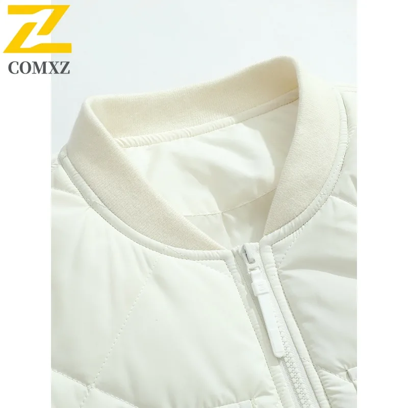 2025 Men's Winter Baseball Jacket Trendy Street Rhombic Cotton Warm Padded Coat Harajuku Clothing Men Windproof Cold-proof Parka