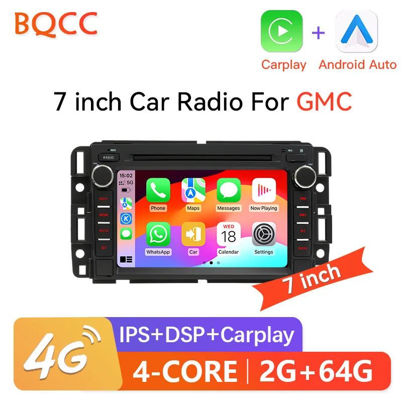 7 Inch 2 Din Android Car Radio For Chevrolet Silverado GMC Sierra Impala Traverse Avalanche Express Yukon Acadia Savana Carplay