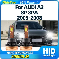 D2S Canbus LED Lights 30000LM Car Headlamps Bulbs 12V 6000K HID Xenon Lamps For AUDI A3 8P 8PA 2003 2004 2005 2006 2007 2008