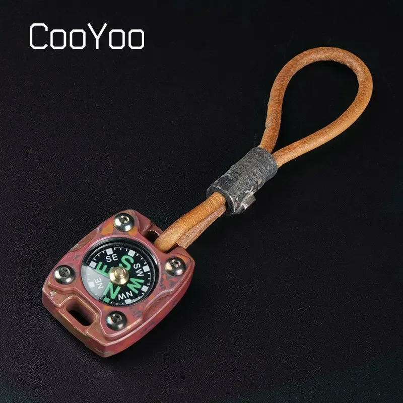 CooYoo CPS2 Brass Compass | Handmade Vintage Outdoor Glow-in-the-Dark Compass, Portable Navigation Tool