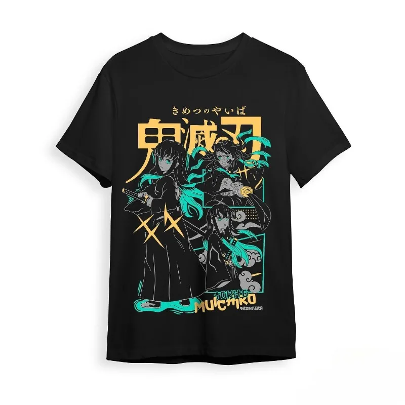 

Demon Slayer Kimetsu No Yaiba Kamado Tanjiro Nezuko Agatsuma Zenitsu Anime short-sleeved T-shirt for men in summer