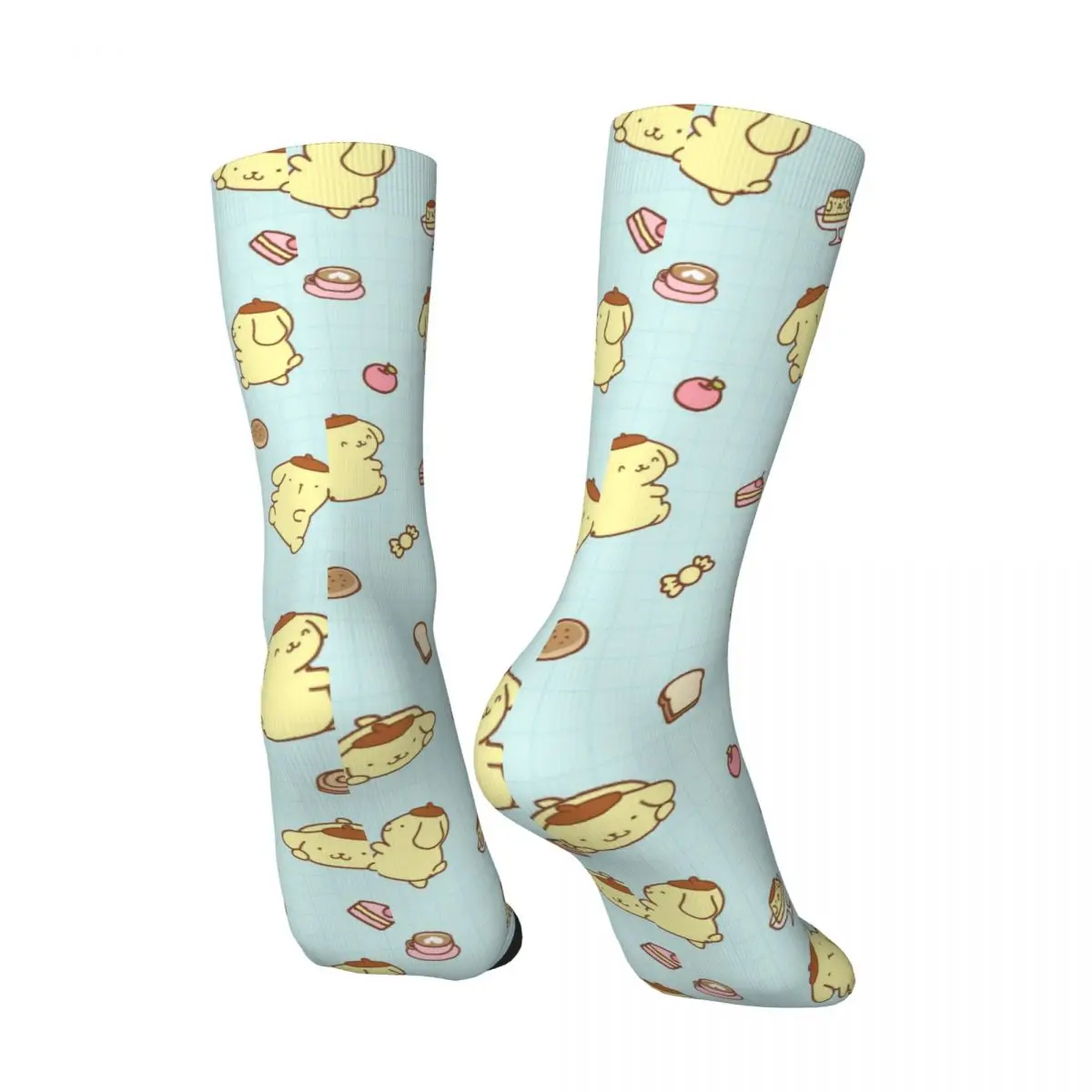 Pom Pom Purin stoking lucu desain Kawaii kaus kaki musim dingin antiselip kaus kaki pasangan luar ruangan nyaman