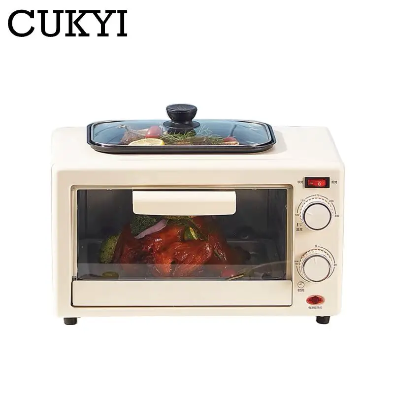 2in1 Frying and Grilling Machine 18L Multifunctional Thermostatic Bake Oven Temperature adjust Pizza Cake Toaster Barbecue Grill