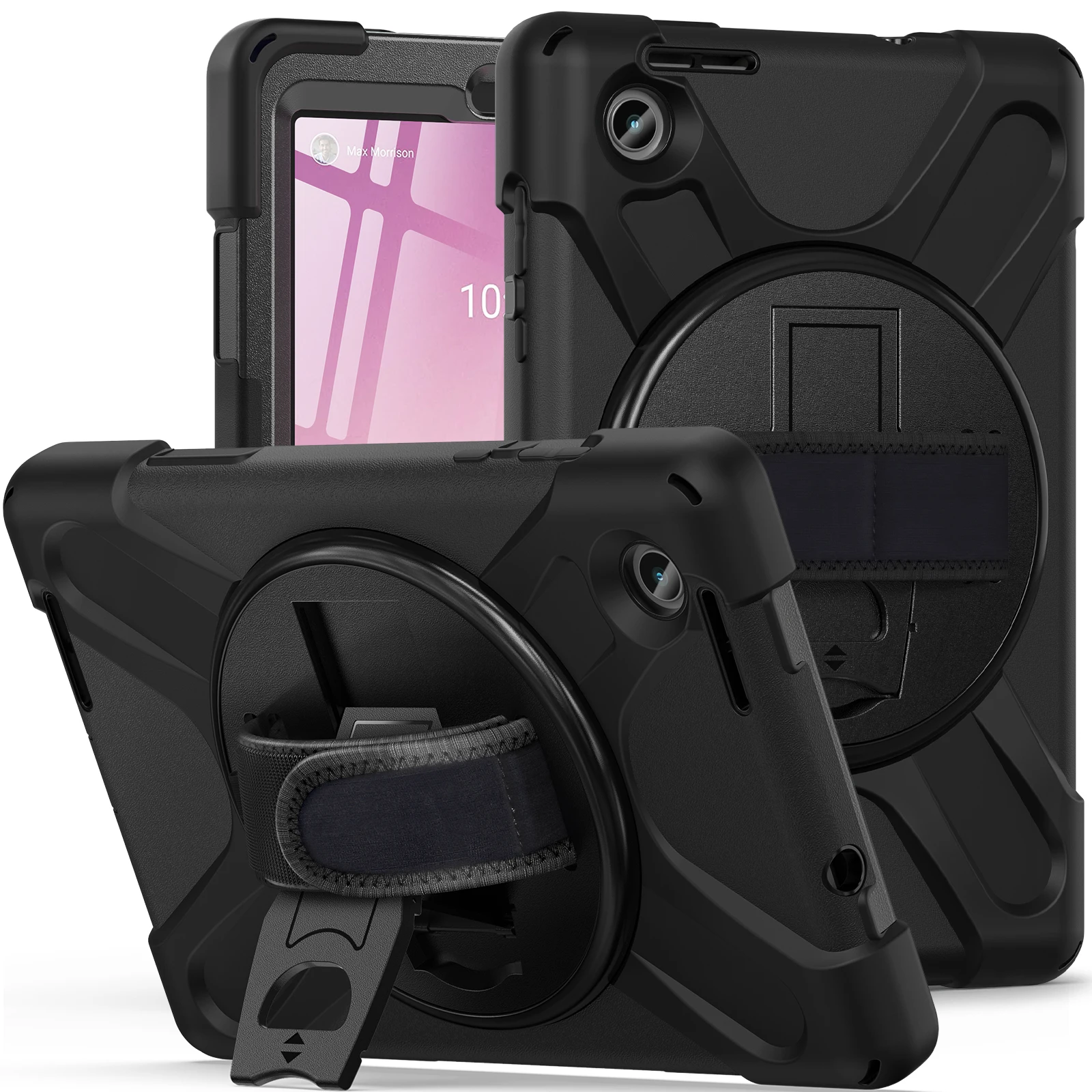 

Rugged ProtectIve Case for Lenovo M8 TB-301XU 2024 Full Protection Tablet Cover Build In Stand Handheld TB-300FU TB-8705 TB-8505