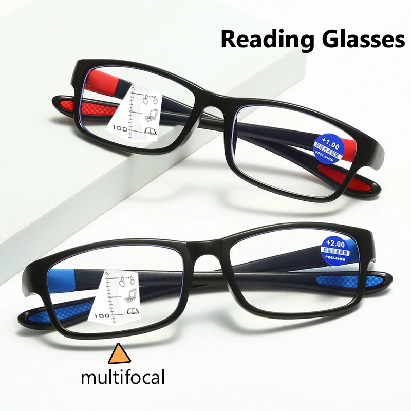 Finished Presbyopia Glasses Anti Blue Light Blocking Women Men Progressive Multifocal Reading Eyewear Far Near Sight Eyeglasses