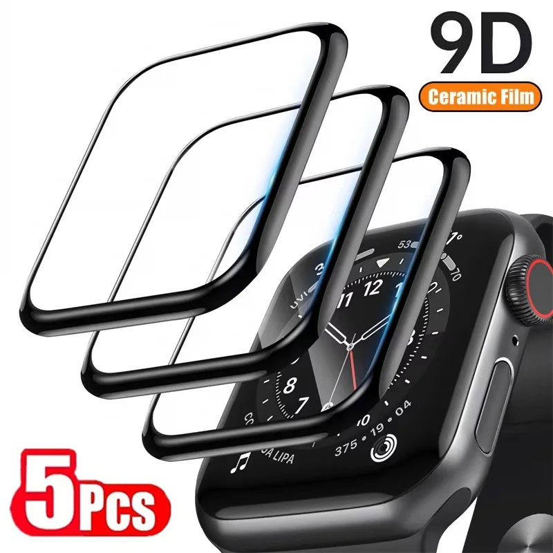 1/3/5Pcs Soft Tempered Glass For Apple Watch Ultra 2 1 Screen Film For iWatch 9 8 7 SE Series 49mm 45mm 41mm 44mm 40mm 42mm 38mm