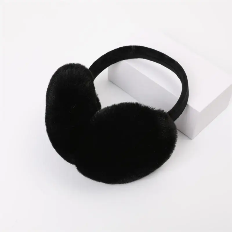 Classic Black Plush Black Earmuffs Winter Windproof Warm Plush Earmuffs Unisex Universal Ear Protecte Antifreeze Plush Earmuffs