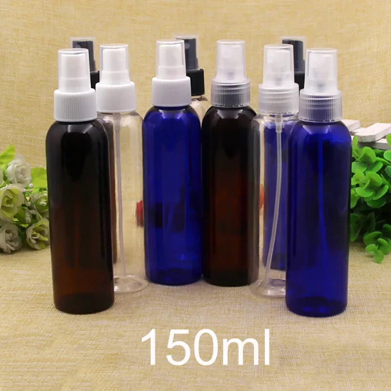 

150ml Plastic Perfume Spray Bottle 150g Cosmetic Toners Water Sprayer Atomizer Clear Blue Brown Empty Container 20pcs