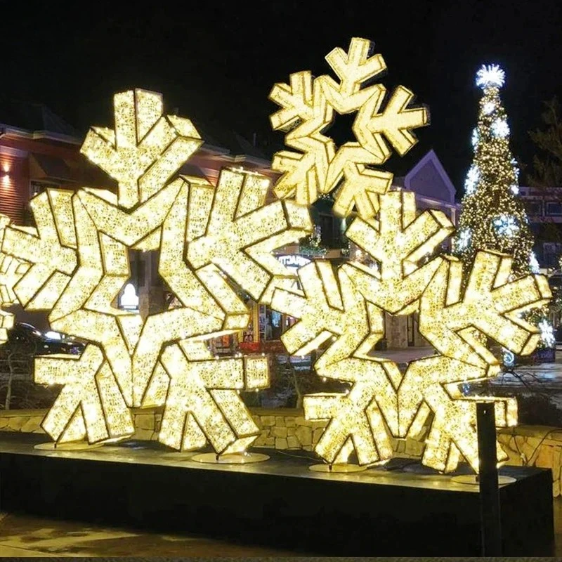 3D effect white warm white color CE ROHS rainproof led hanging snowflake lights