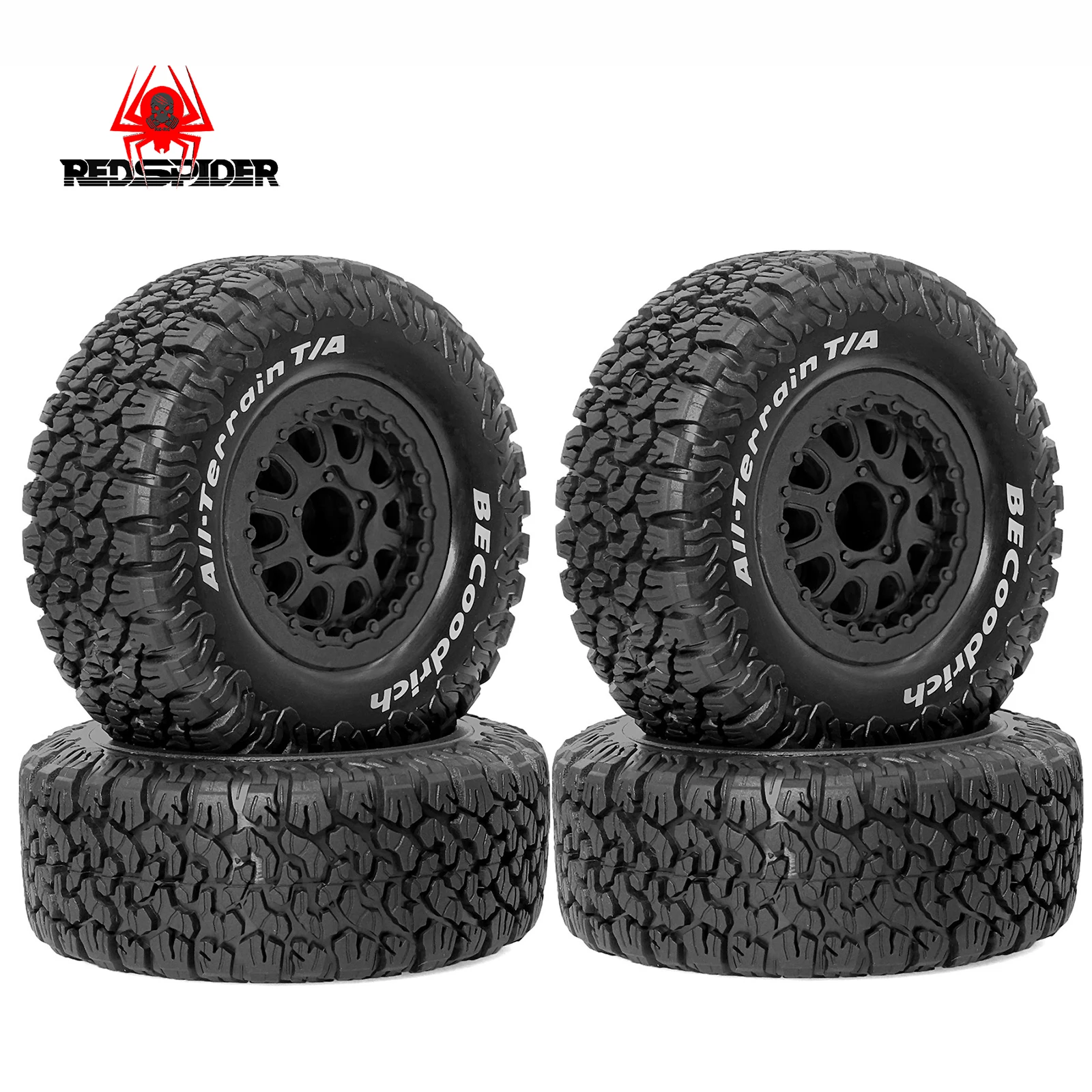 

RES SPIDER 4Pcs 113mm Front Rear Wheels Tire 1/10 Short Course Truck Tyre for TRAXXAS Slash ARRMA Senton SCTX10 HPI HuanQi 727 V