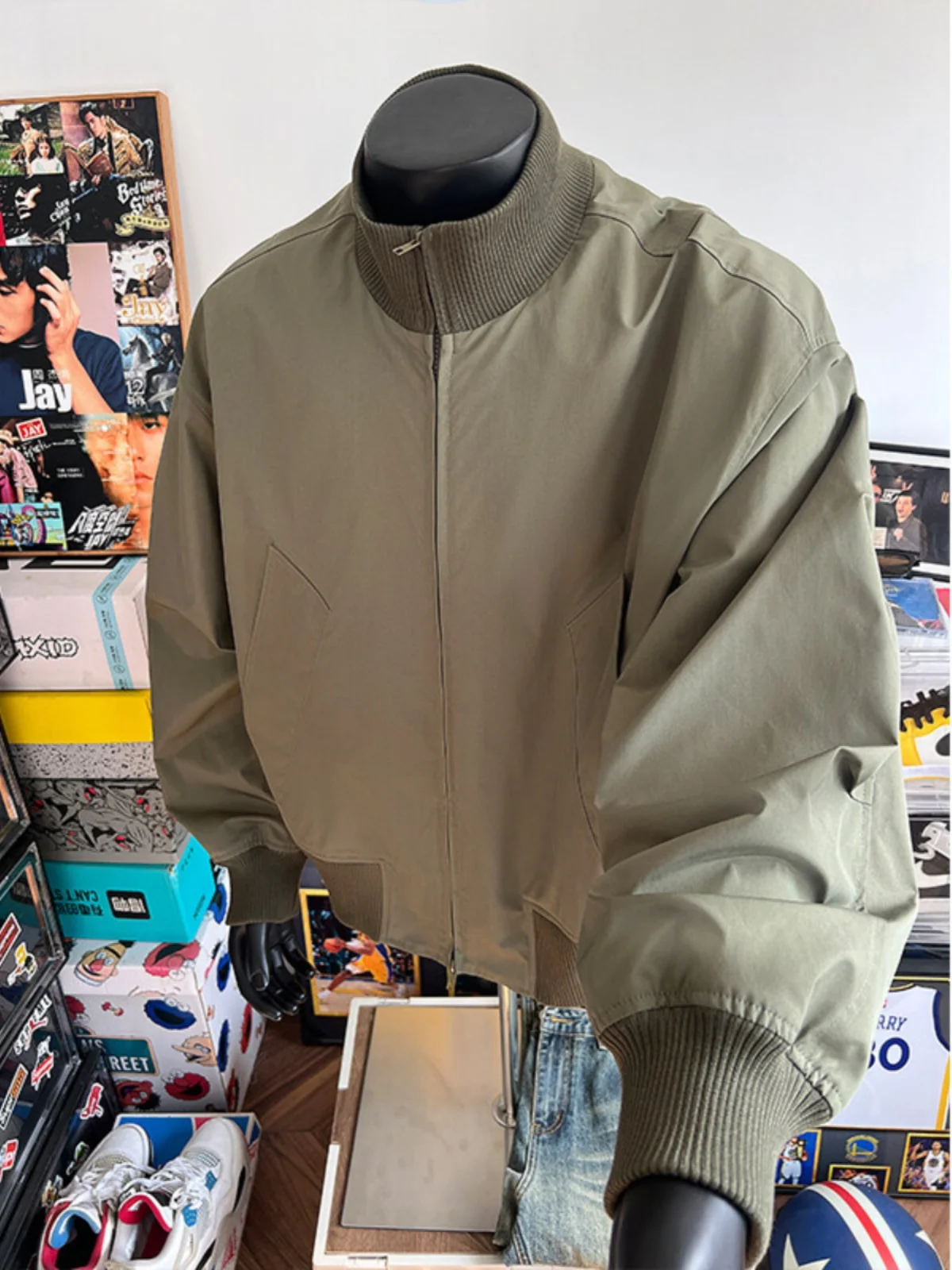 

Мужская модная верхняя одежда в стиле милитари с воротником-стойкой, весенняя коллекция, с длинными рукавами, молодежный тренд