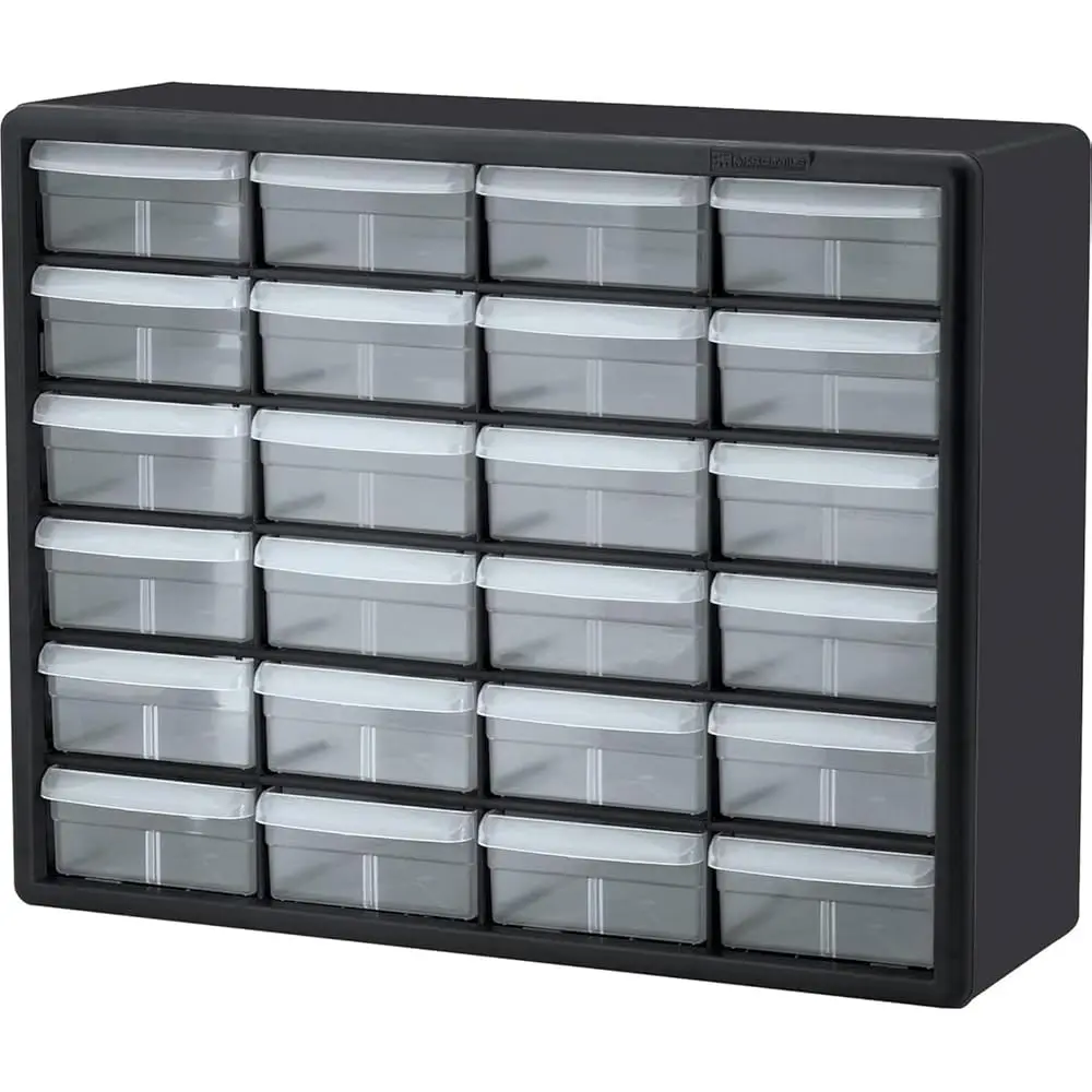 

24-Drawer Plastic Drawer Storage Cabinet For Garage Organization, Bead Organizer, Building Bricks Storage, Teacher Toolbox,