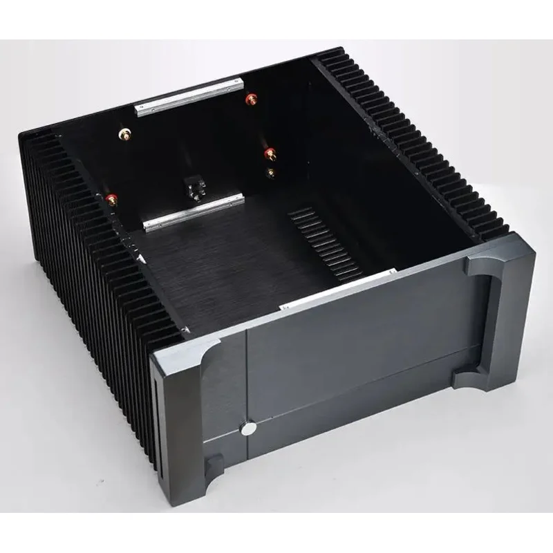 Latest Large Capacity Personality Full Aluminum Class A Enclosure Amplifier Chassis With Heatsink Black Color