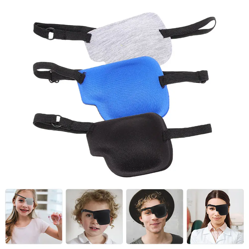 

3Pcs 3D Eye Mask Polyester Breathable Lightweight Portable for Amblyopia Training Reusable Protective Eye Cover Daily Use