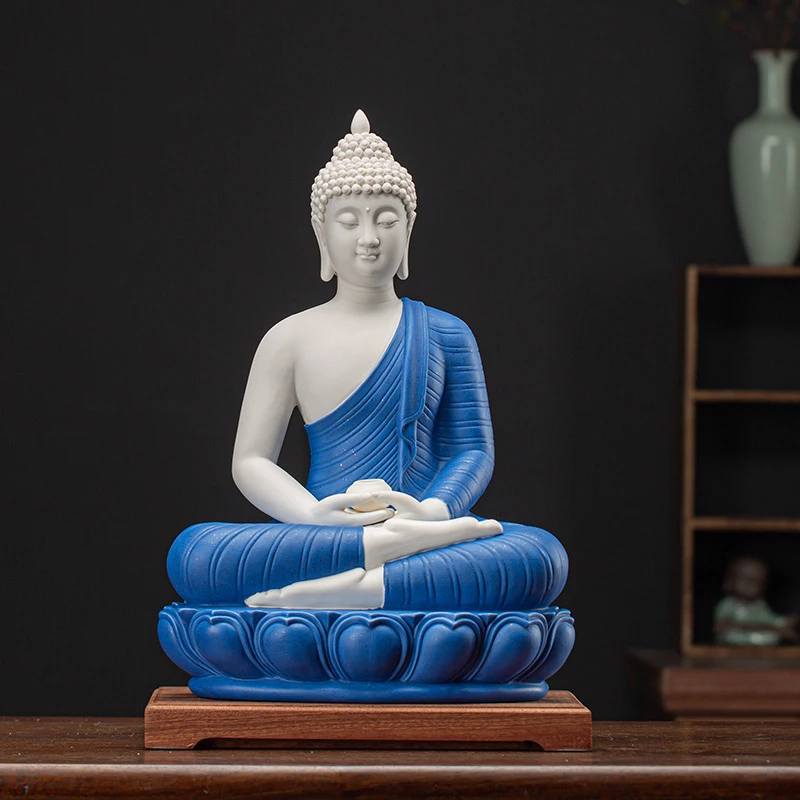 Chinese-Style Ceramic Statues Of Shakyamuni, Amitabha, Medicine Buddha, Tathagata, Decorative Pieces, Lamp Circles, And T