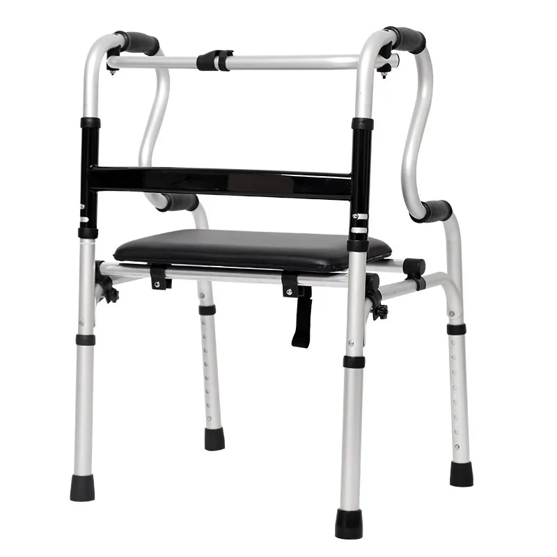 

Aluminum Light Walker for The Elderly Four-foot Walking Aid Handrails for The Disabled Rehabilitation Training Crutches Walker