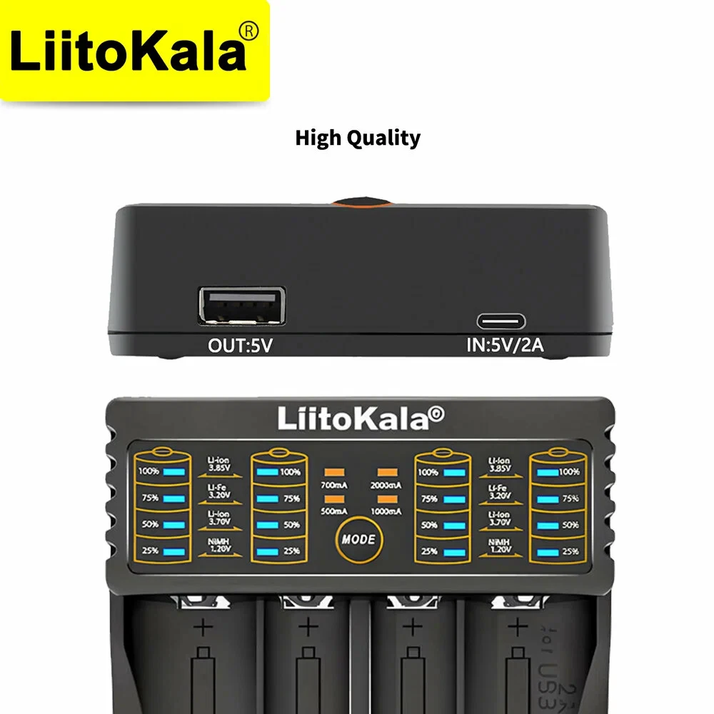 LiitoKala Lii-402 18650 Smart Battery Charger 1.2V 3.7V 3.2V 3.85V for 26650 18500 18350 17500 16340 14500  Battery view 2
