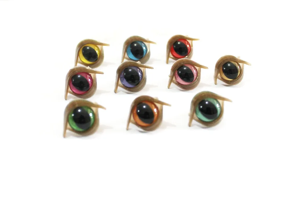 100pcs--- new cute 12mm toy cat eyes plastic safety cat eyes + brown toy eyelid + washer for diy diy findings--color option