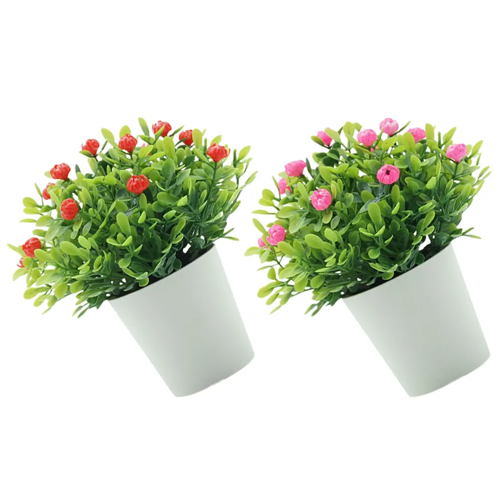 

2Pcs Fake Potted Babysbreath Bonsai Artificial Plant Decoration Simulation Flower for Home Office Desk Decor Simulation Plant