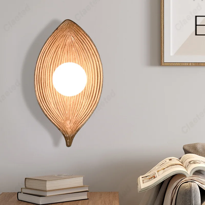 New Simple European LED Leaf Wall Lamp Living Room Background Wall Corridor Bedroom Bedside Decorative Atmosphere Lighting view 4