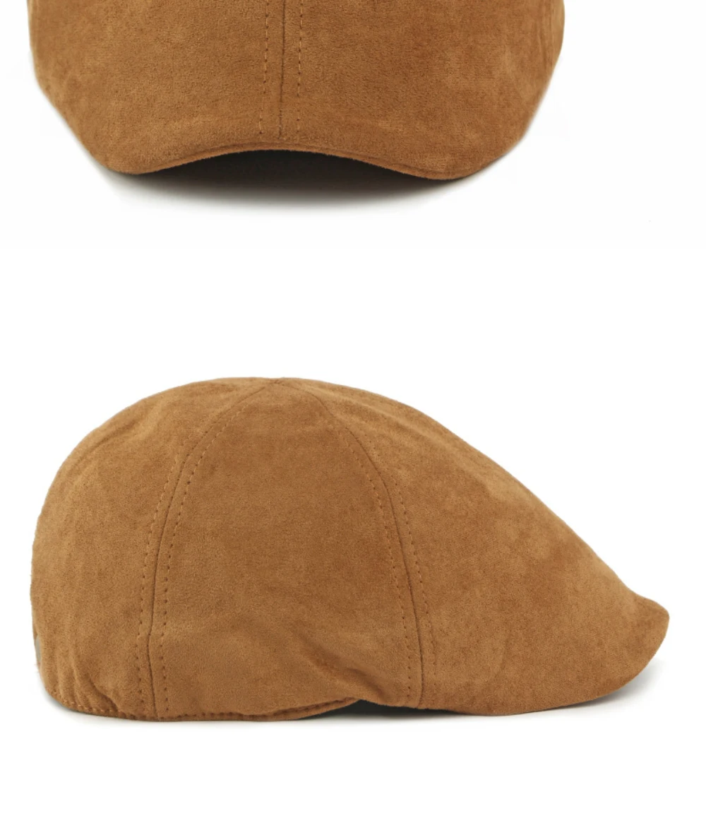 HT5028 Berets für Männer Frauen Künstler Maler Achteckige Baskenmütze Hut Einstellbare Ivy Flache Kappe Männlich Weiblich Herbst Winter Wildleder Baskenmütze Kappe – Detail 11