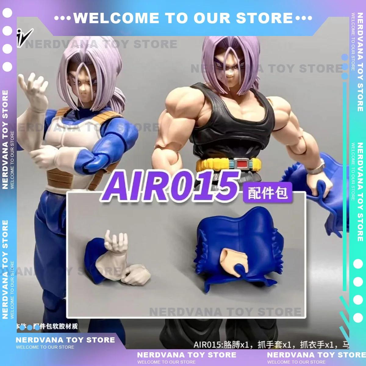 new Original Air SHF Dragon Ball Trunks Head Accessories Air013 Air014 Air015 Anime Collection Figures Model Toys action figure