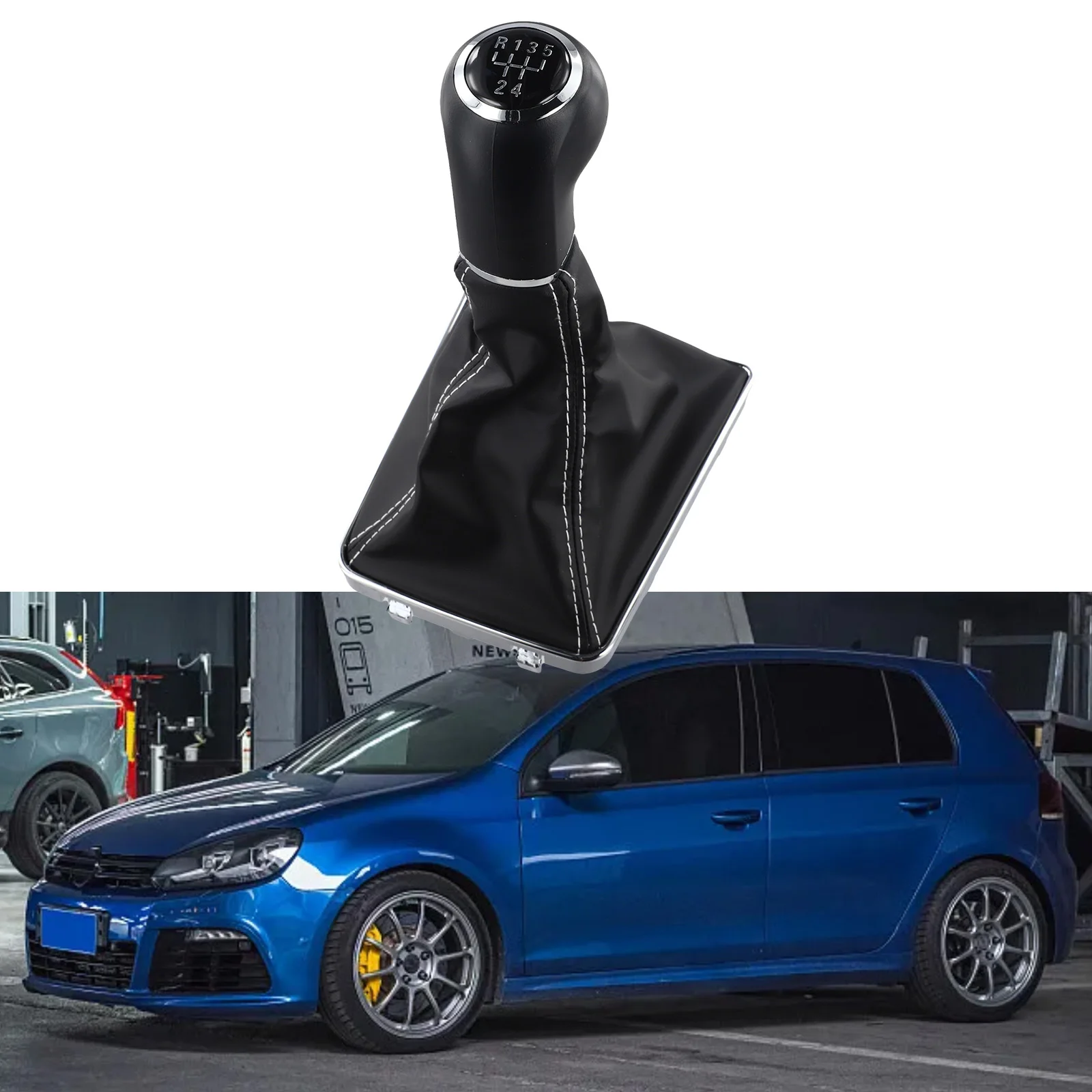 Car Interior Upgrade 5 Speed Gear for shifter Clear Gear Positioning Direct Replacement Fit Leather Material Car