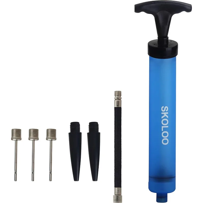 

SKOLOO 10" Portable Hand Air Ball Pump Inflator Kit with Needle, Nozzle, Extension Hose for Soccer Basketball Football Volleybal