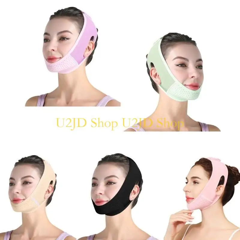 U2JD เครื่องมือความงามที่ระบายอากาศได้สำหรับการปรับใบหน้าปรับสาย V สายรัดคางปรับได้