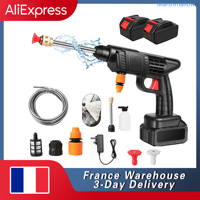30BAR Cordless High Pressure Car Wash Washer Gun Foam Generator Water Gun Spray Cleaner Car Washing Machine With 2 batteries