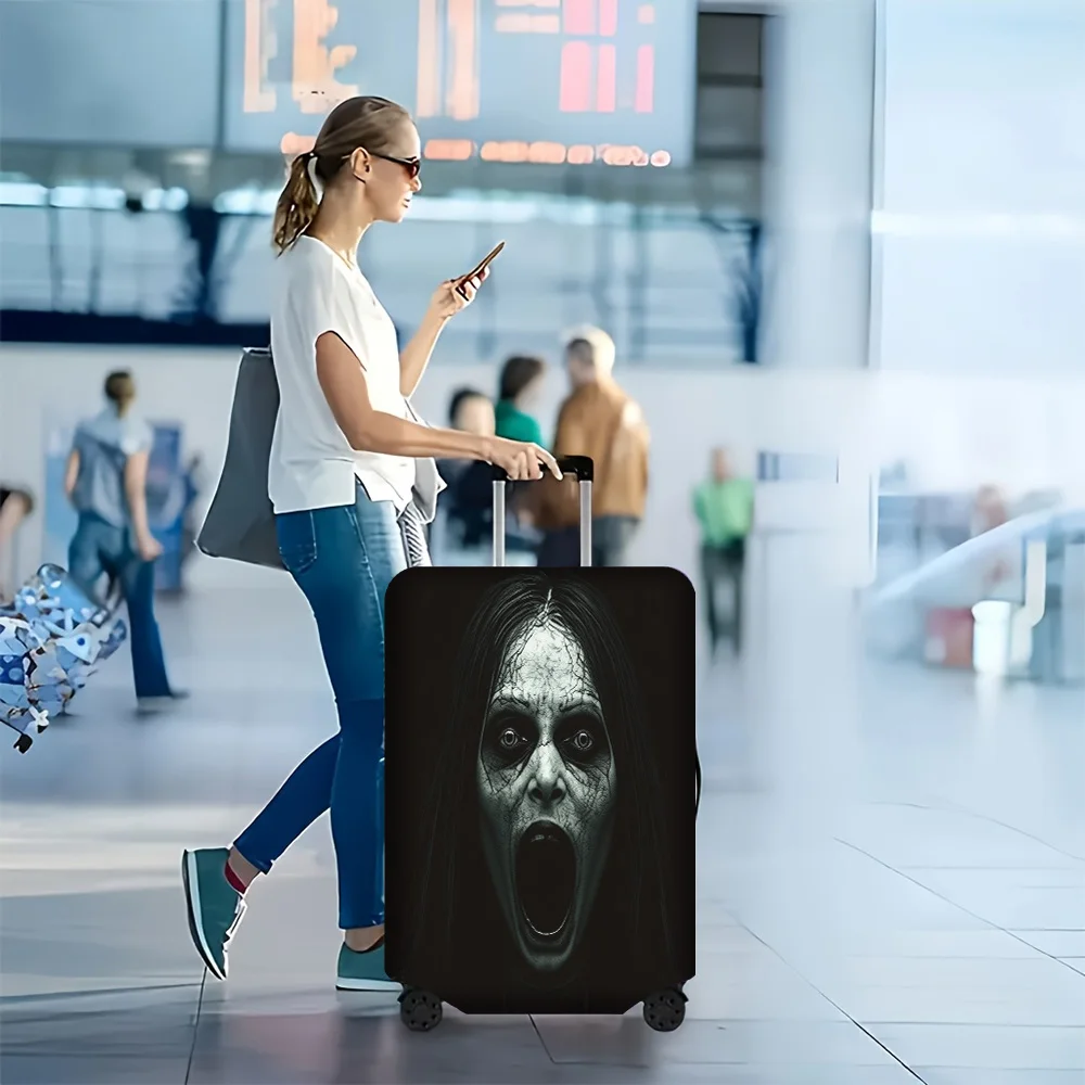 1pc awesome grimace print luggage cover. Fits suitcases from 18 to 32 inches; effectively protects your luggage