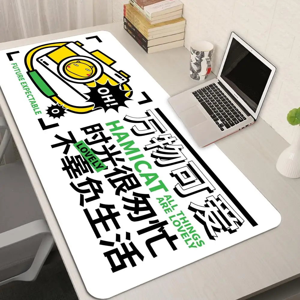 A cute fat cat Mouse Pad Desk Mouse Pad Cute HD Desk Pad Extended Gaming Keyboard Mats Large XXL Gamer Mousepad 90x40