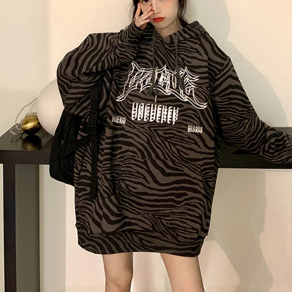 New Autumn And Winter Tide Brand Zebra Print ThinSweater Women\'s Loose Korean Tide Ins European and American Top