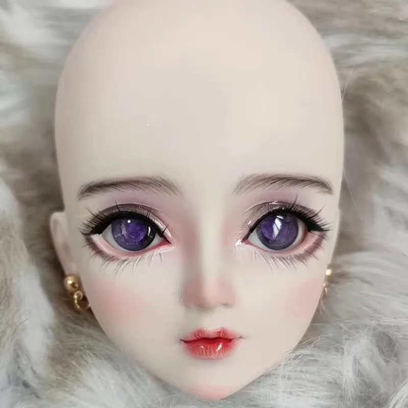 Handmade Makeup 1/3 60CM BJD Doll Head Cute Face With 3D Beautiful Eyes Fit For 1/3 BJD SD Doll Diy Toys For Girl Gift